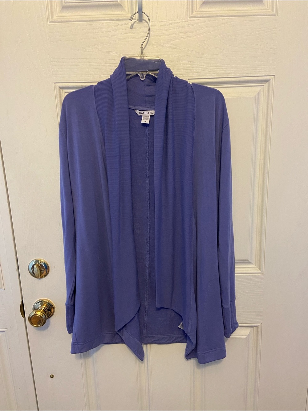 Athleta Lavender Open-Front Drape Cardigan